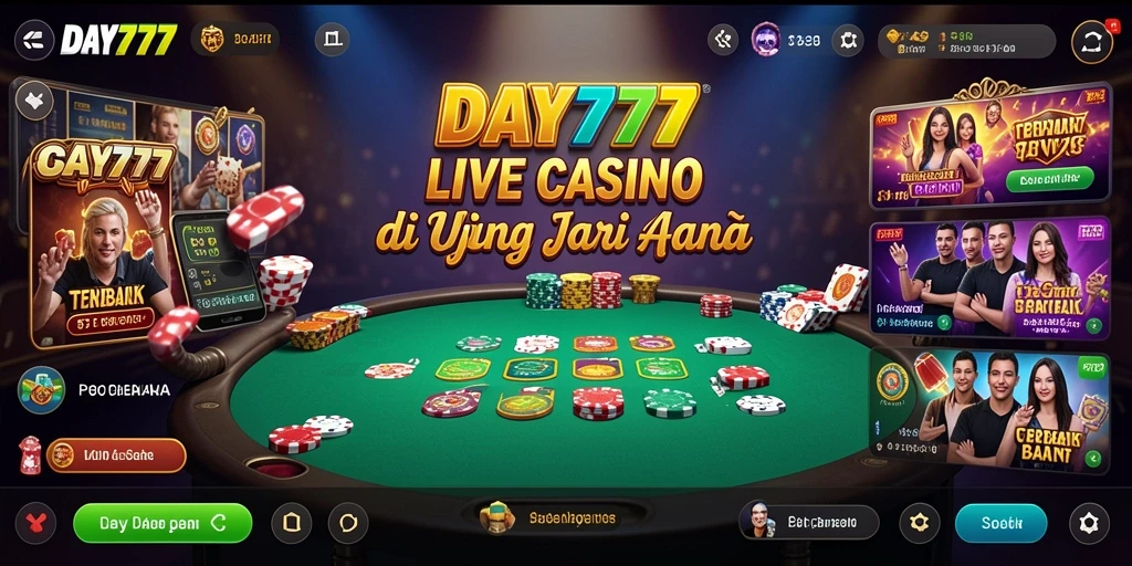 Menggambarkan momen seru bermain Live Casino di DAY777.