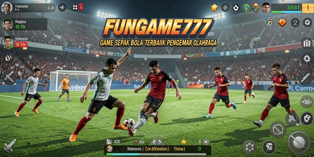 Gameplay menarik dari FUNGAME777 dengan aksi sepak bola yang mendebarkan.