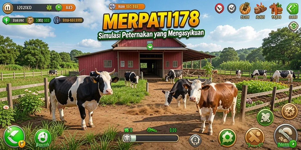Screenshot gameplay MERPATI178 menampilkan peternakan merpati yang dinamis.