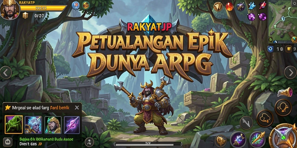 Screenshot gameplay RAKYATJP menunjukkan pertempuran yang mendebarkan.