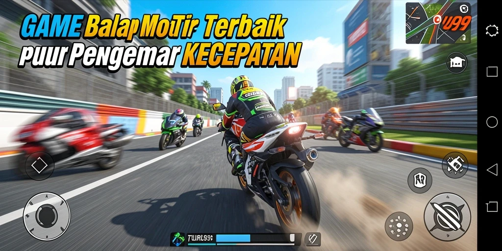 Tampilan gameplay seru dari balapan motor di TURU99.